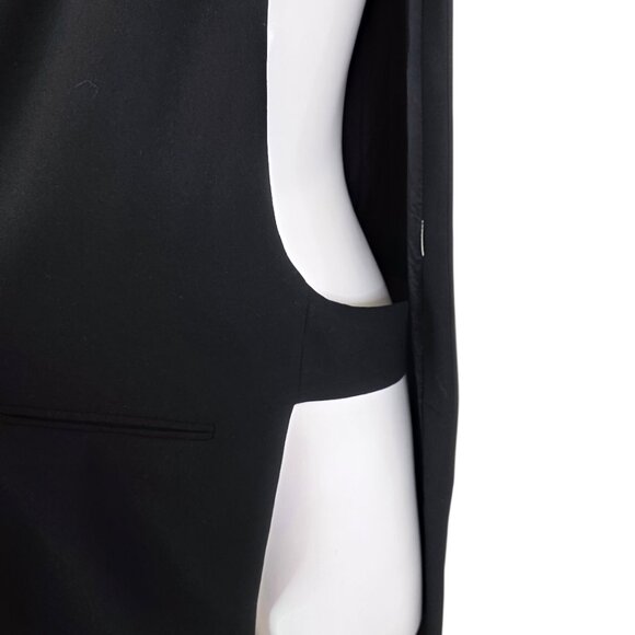 Zara Open Front Longlnie Blazer Vest, Black, Size M - Picture 3 of 9